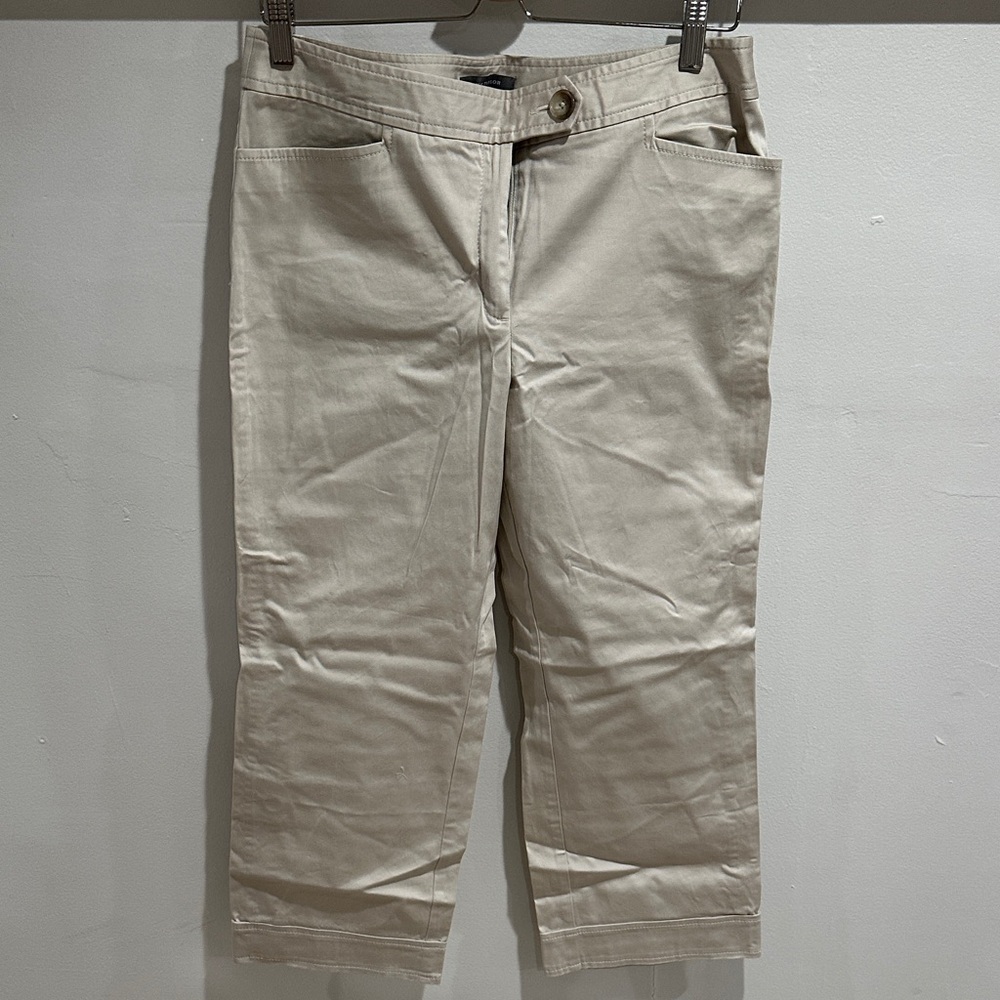 Cropped khaki pants